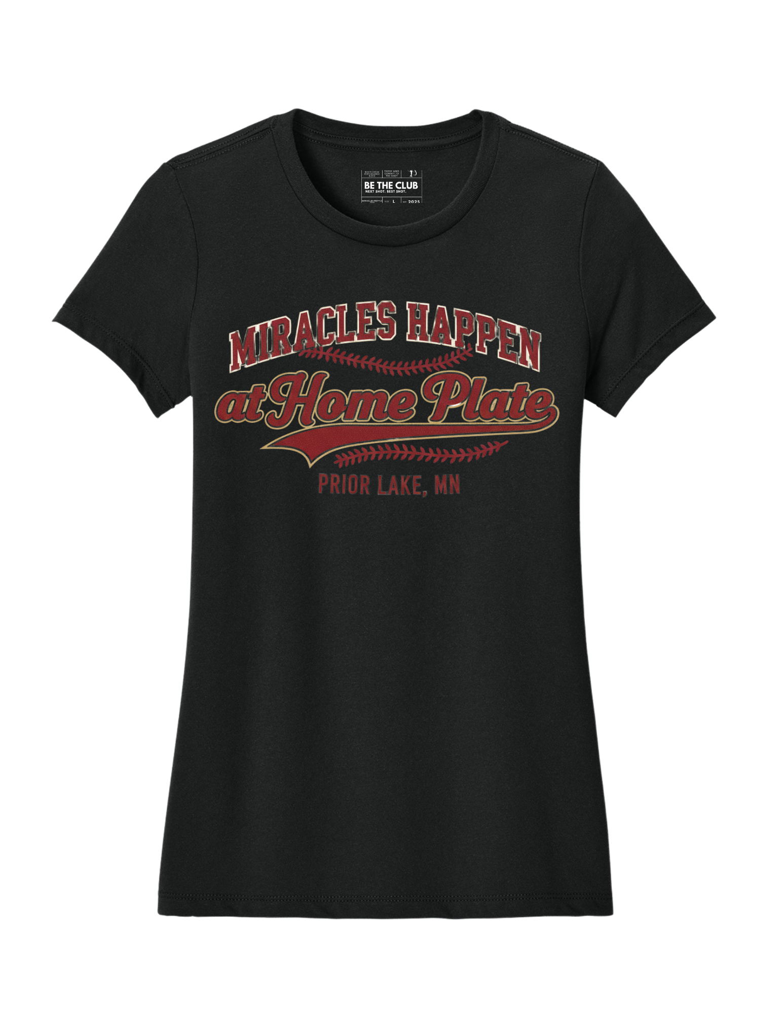 Miracles Happen at Home Plate Tee - Women's
